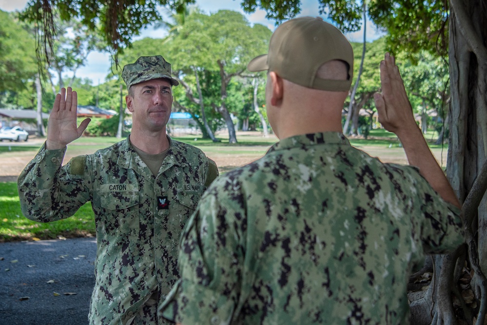 MU2 Caton Takes Oath of Reenlistment