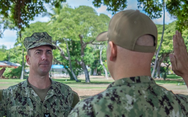 MU2 Caton Takes Oath of Reenlistment