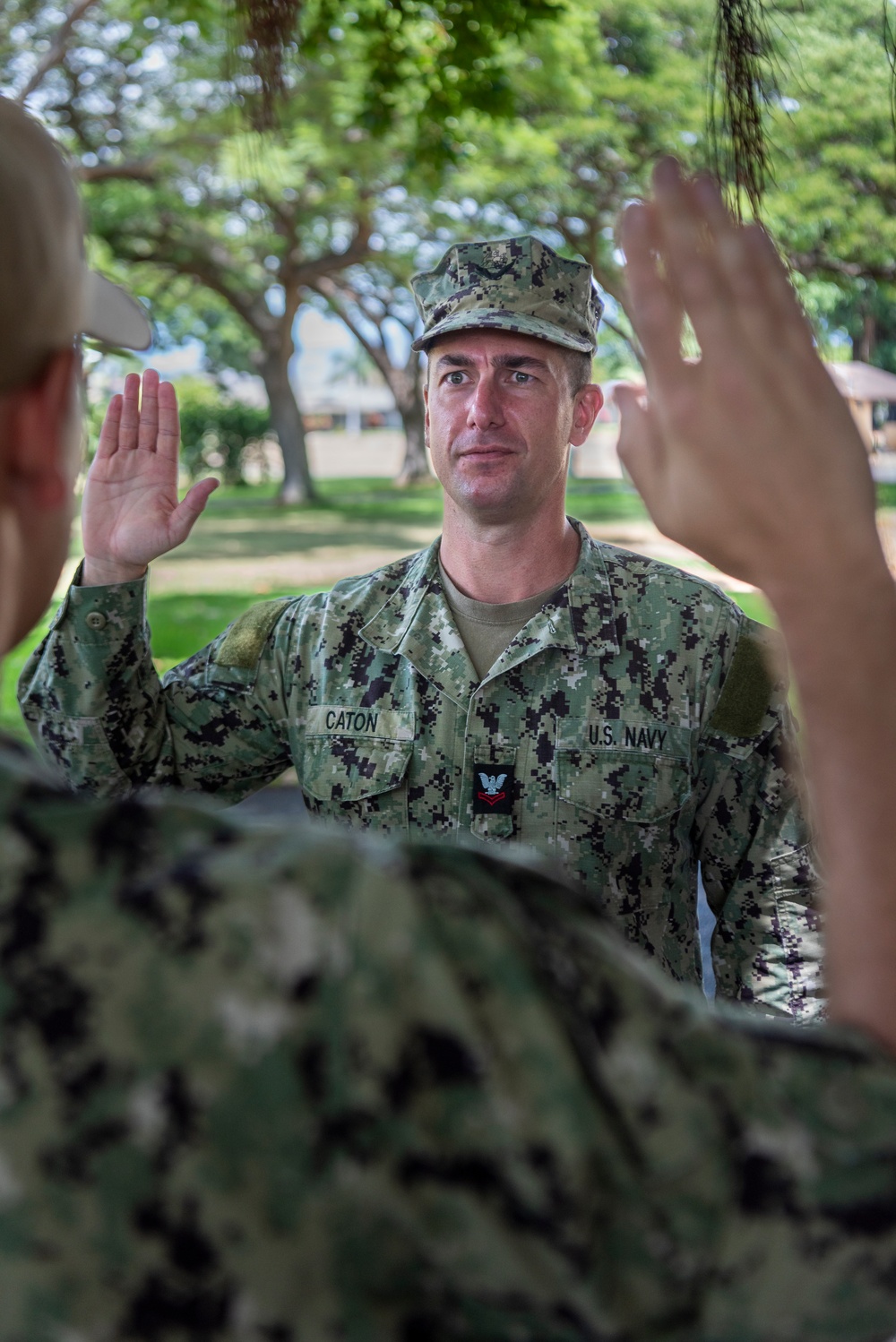 MU2 Caton Receives the Oath of Reenlistment