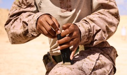 U.S. Marines with 4th Combat Engineer Battalion, 4th Marine Division conduct pistol, grenade range during BRIGHT STAR 25 [Image 1 of 12]