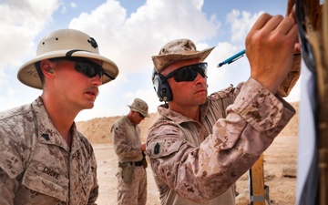 U.S. Marines with 4th Combat Engineer Battalion, 4th Marine Division conduct pistol, grenade range during BRIGHT STAR 25