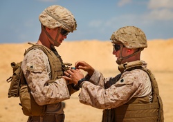 U.S. Marines with 4th Combat Engineer Battalion, 4th Marine Division conduct pistol, grenade range during BRIGHT STAR 25 [Image 7 of 12]
