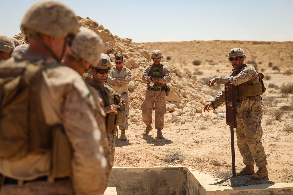 U.S. Marines with 4th Combat Engineer Battalion, 4th Marine Division conduct pistol, grenade range during BRIGHT STAR 25
