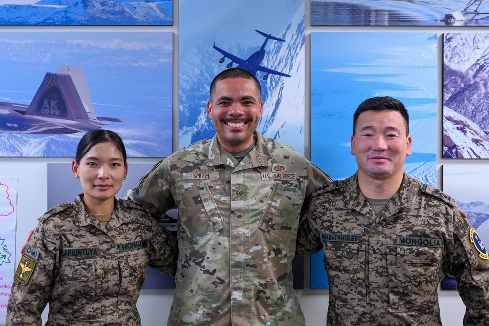 Mongolian Air Force personnel arrive at JBER for leadership training program