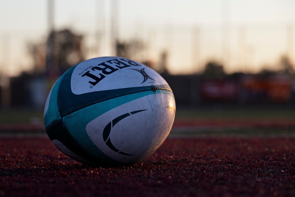 The All-Marine Corps Women’s Rugby team competes on MCAS Miramar