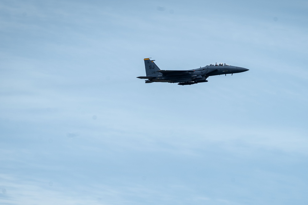 Kadena AB F-15Es arrive for Exercise Cope West 25