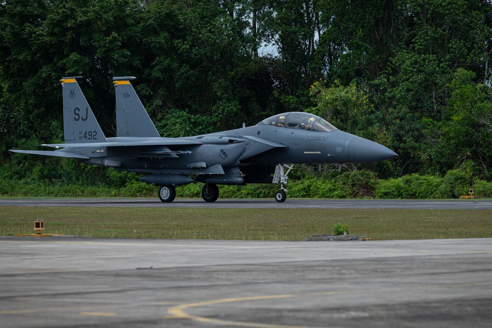 Kadena AB F-15Es arrive for Exercise Cope West 25