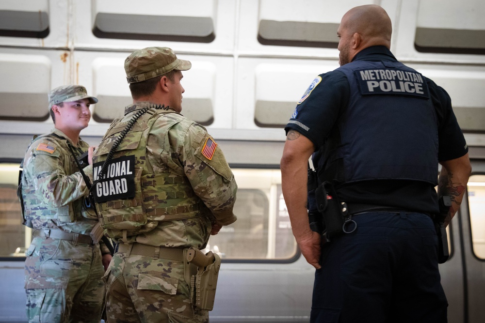 West Virginia National Guard Soldiers Patrol Stadium-Armory Metro Station