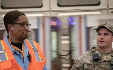 West Virginia National Guard Soldiers Patrol Stadium-Armory Metro Station