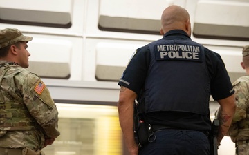 West Virginia National Guard Soldiers Patrol Stadium-Armory Metro Station