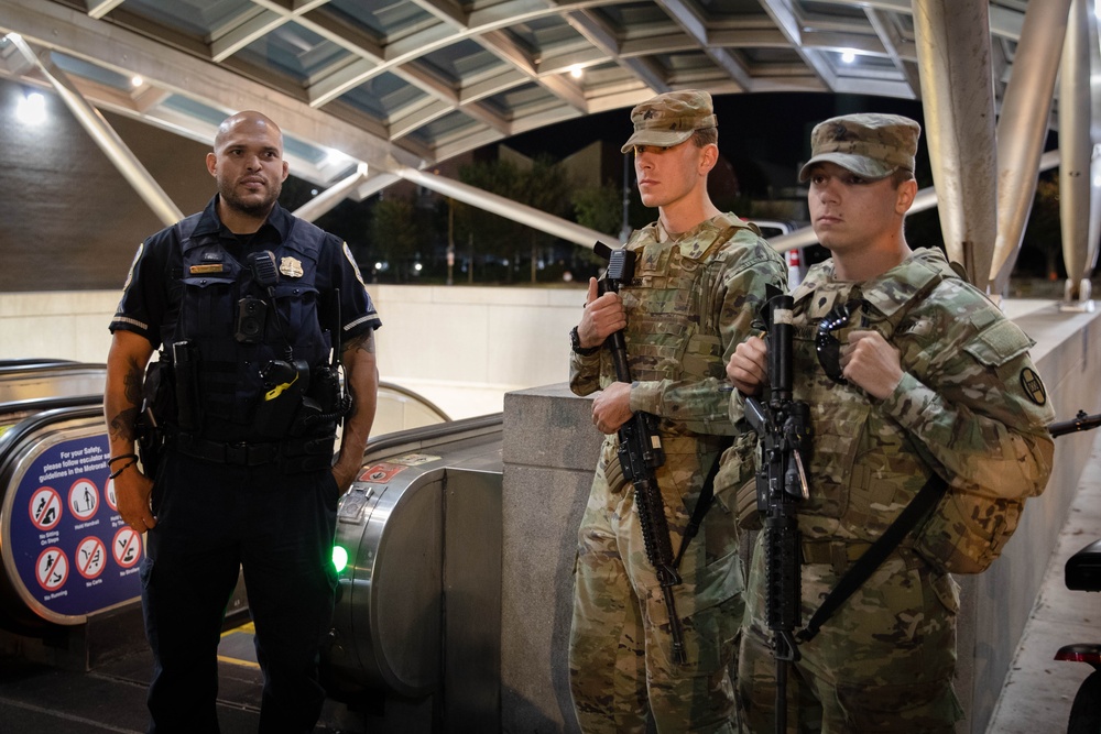 West Virginia National Guard Soldiers Patrol Stadium-Armory Metro Station