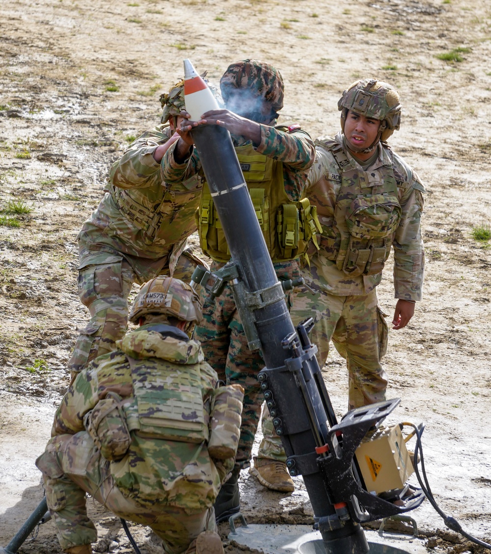 Indian Army and U.S. Army build cohesion with mortars