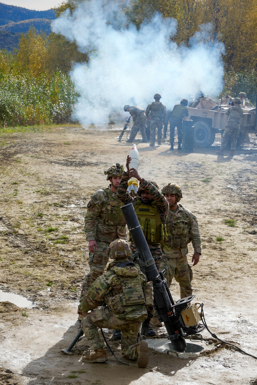 U.S., Indian Armies conduct mortar live fire during Yudh Abhyas 2025 in Alaska