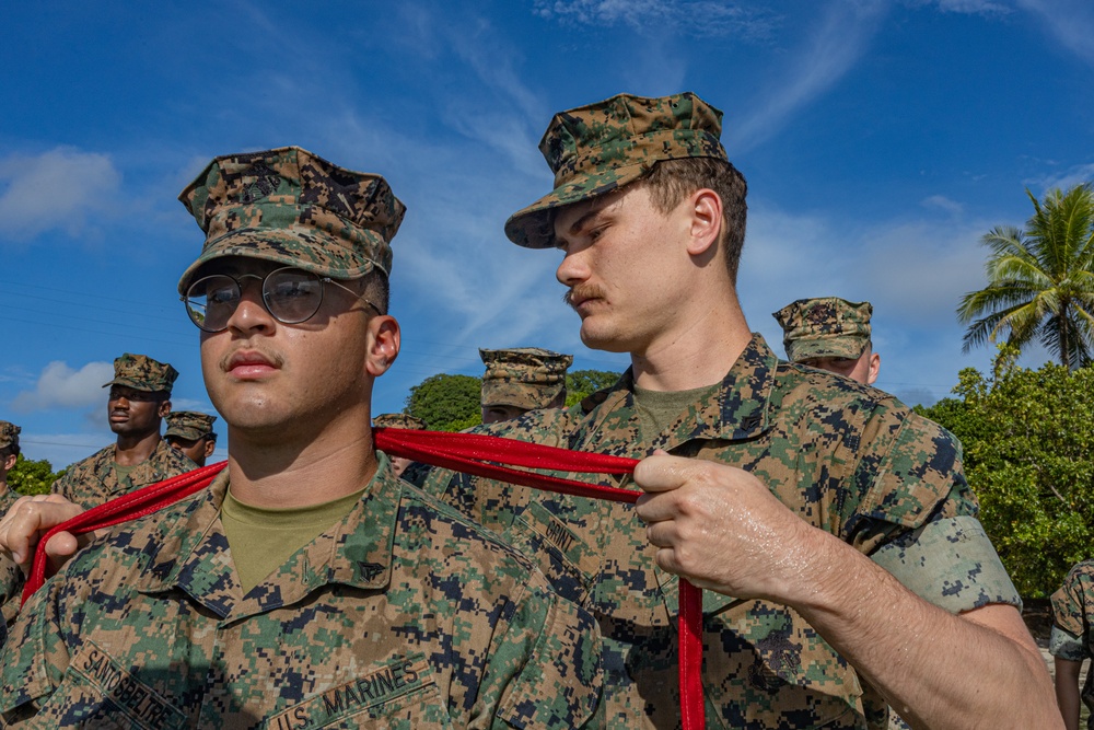 Kosrae Promotion: A Native of The Dominican Republic is promoted to Corporal during Koa Moana 25
