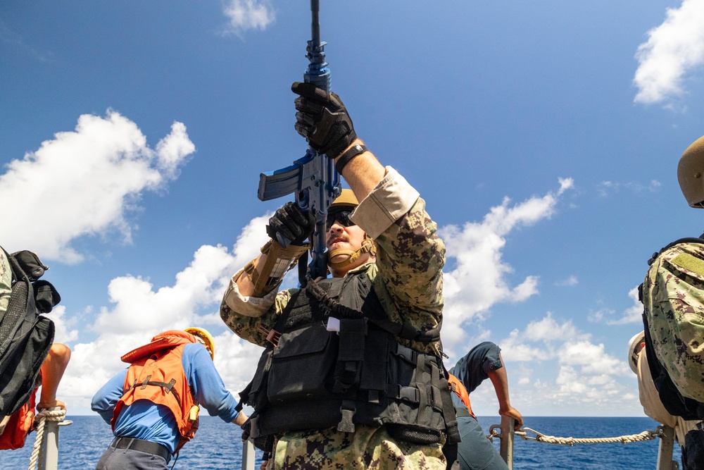 Sailors From USS Dewey (DDG 105) Conduct VBSS Training in RHIB