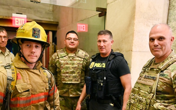 D.C. National Guardsmen join U.S. Park Police for 9/11 memorial stair climb at Washington Monument