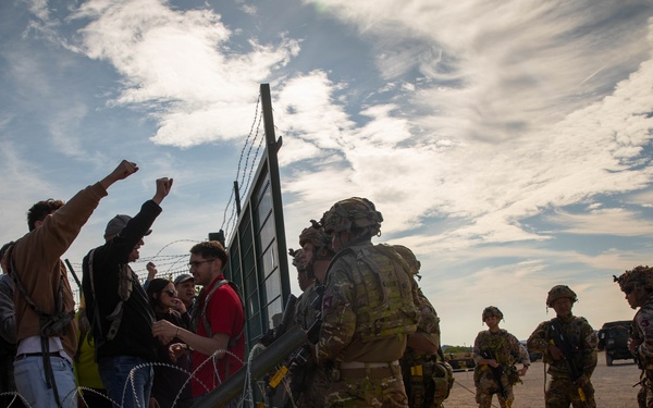 Resupply Battalions Interact with Civilians in Simulated Training Exercise