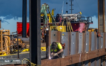 Driving Steel Sheet Piles in Vermilion Harbor