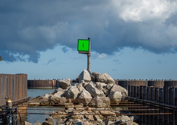 Driving Steel Sheet Piles in Vermilion Harbor