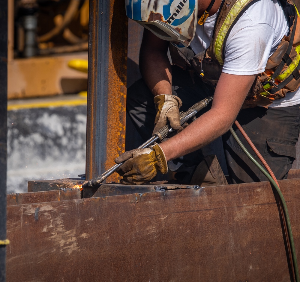 Driving Steel Sheet Piles in Vermilion Harbor