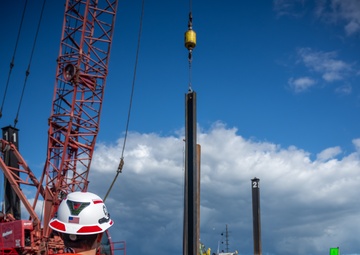 Driving Steel Sheet Piles in Vermilion Harbor