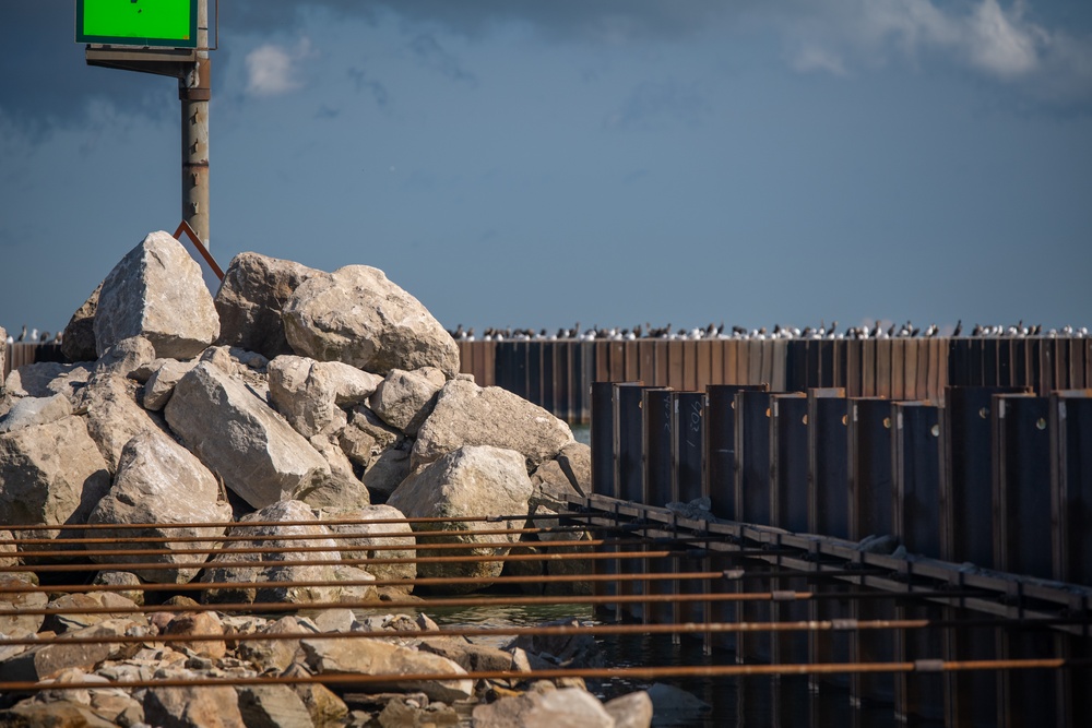 Driving Steel Sheet Piles in Vermilion Harbor