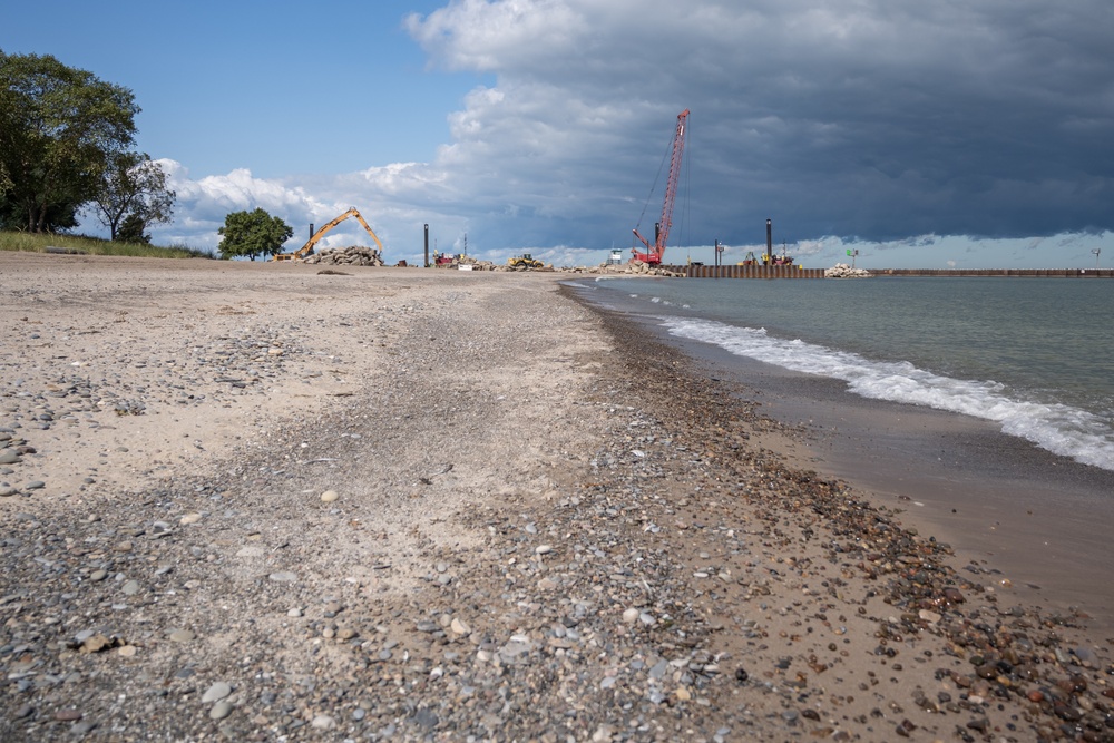 Driving Steel Sheet Piles in Vermilion Harbor
