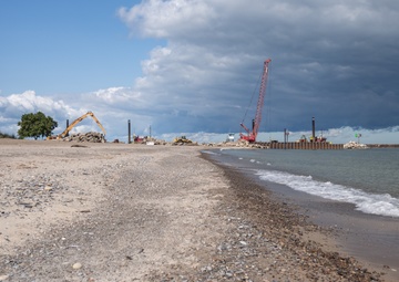 Driving Steel Sheet Piles in Vermilion Harbor