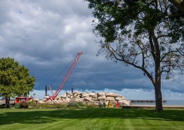 Driving Steel Sheet Piles in Vermilion Harbor