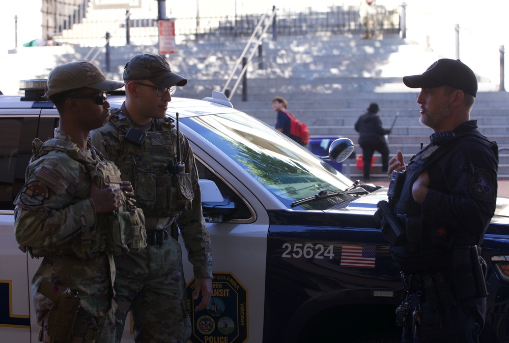 D.C Airmen Patrol Gallery place Metro Station