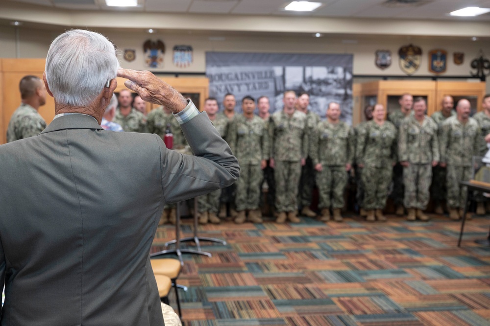 Retired Seabee Celebrates 93rd Birthday with NCBC Gulfport Chief Selects