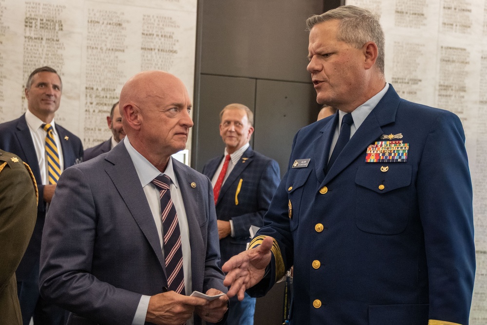 Senators Mark Kelly and Todd Young receive Congressional Sea Service awards