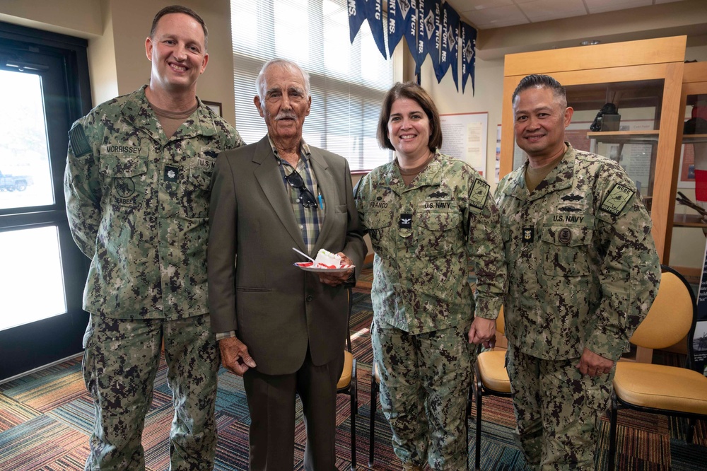 Retired Seabee Celebrates 93rd Birthday with NCBC Gulfport Chief Selects