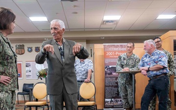 Retired Seabee Celebrates 93rd Birthday with NCBC Gulfport Chief Selects