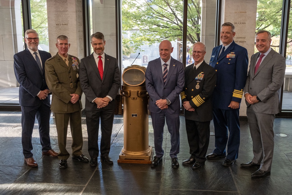 Senators Mark Kelly and Todd Young receive Congressional Sea Service awards
