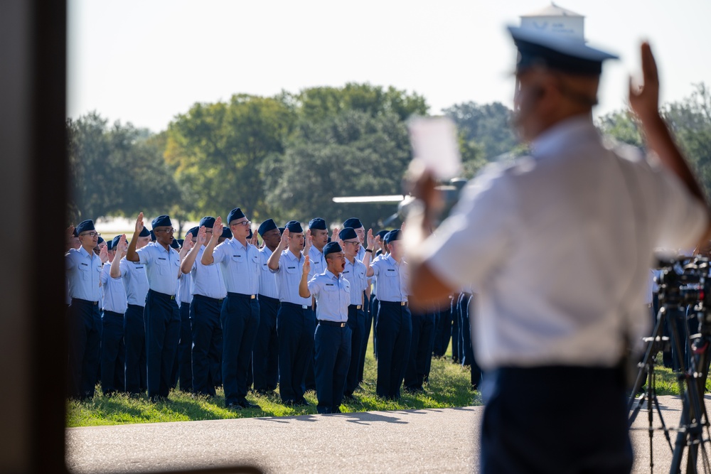 350 SWW leadership visit U.S. Air Force BMT graduation