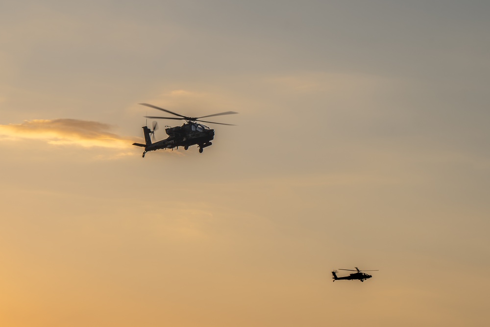 1st Armored Division AH-64 Apache Crews Conduct Deep Strike Training in Lithuania
