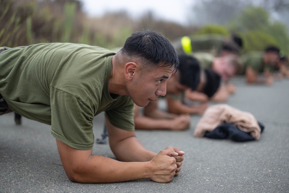 1st MLG Marines Execute NCO PT
