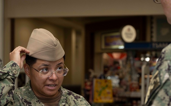 Chief Petty Officer selectees receive uniform fittings in Okinawa
