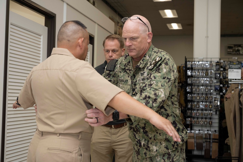 Chief Petty Officer selectees receive uniform fittings in Okinawa