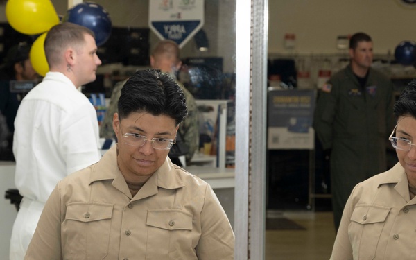 Chief Petty Officer selectees receive uniform fittings in Okinawa