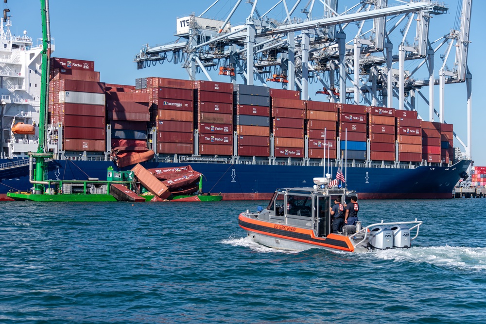 Unified Command, U.S. Coast Guard respond to container incident at the Port of Long Beach, Califorina.