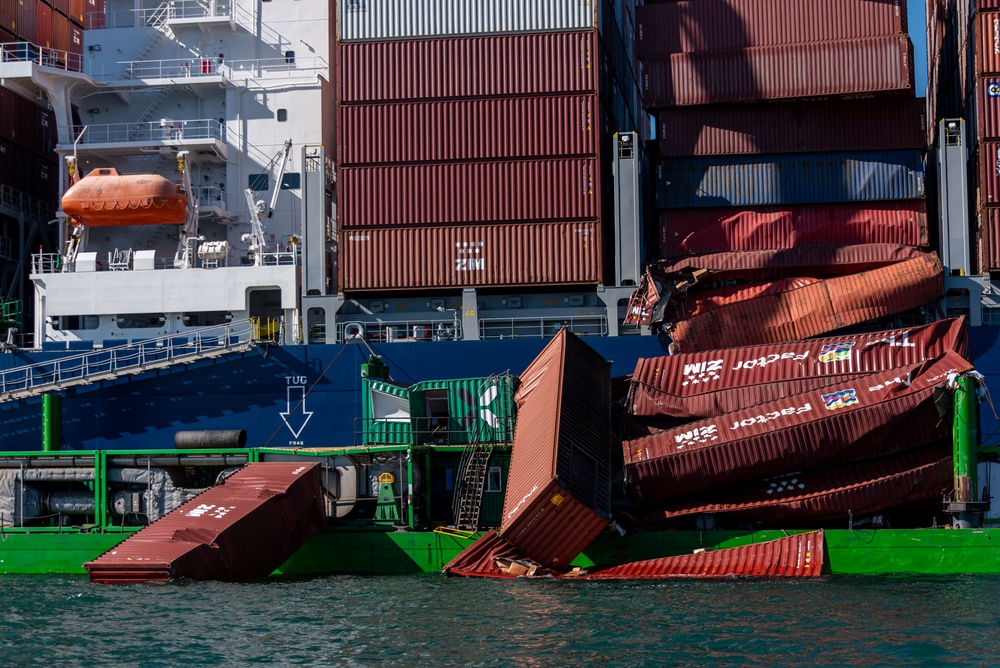 Unified Command, U.S. Coast Guard respond to container incident at the Port of Long Beach, California.