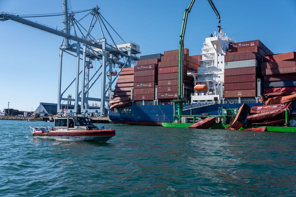 Unified Command, U.S. Coast Guard respond to container incident at the Port of Long Beach, California.