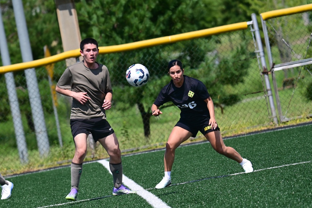 U.S. and ROKA Soldiers Face Off in Friendly Soccer Match at Camp Humphreys