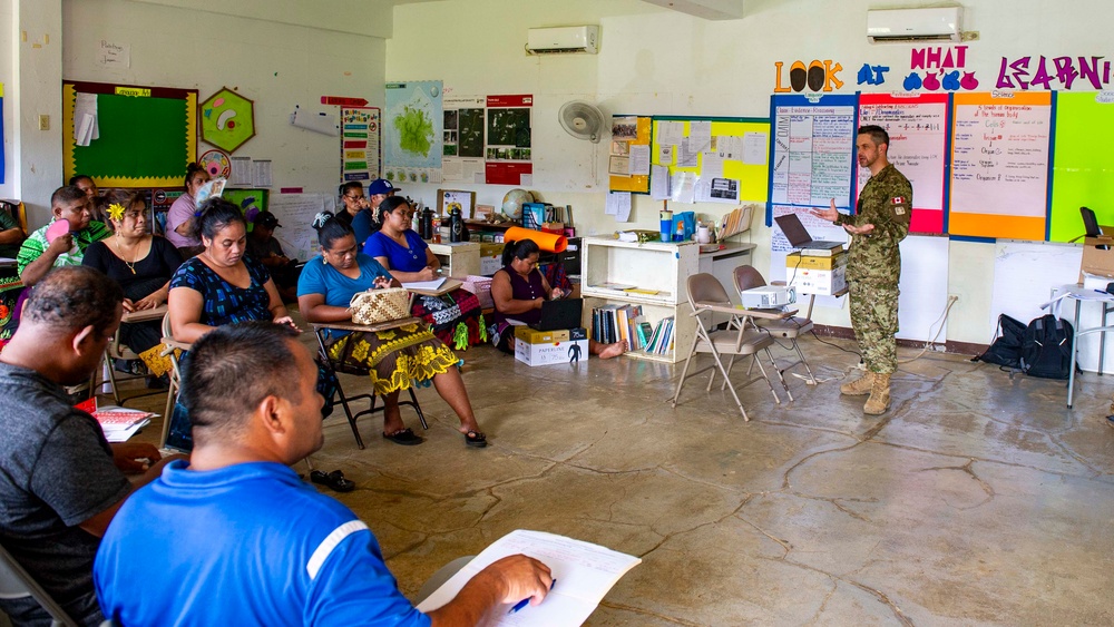 Pacific Partnership 2025 Servicemembers Hold Stress Management Lecture at Ohmine Elementary School in Pohnpei, Federated States of Micronesia September 10, 2025