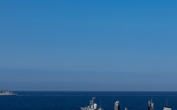 USS Gerald R. Ford (CVN 78) Conducts a Vertical Replenishment with FS Somme (A631)