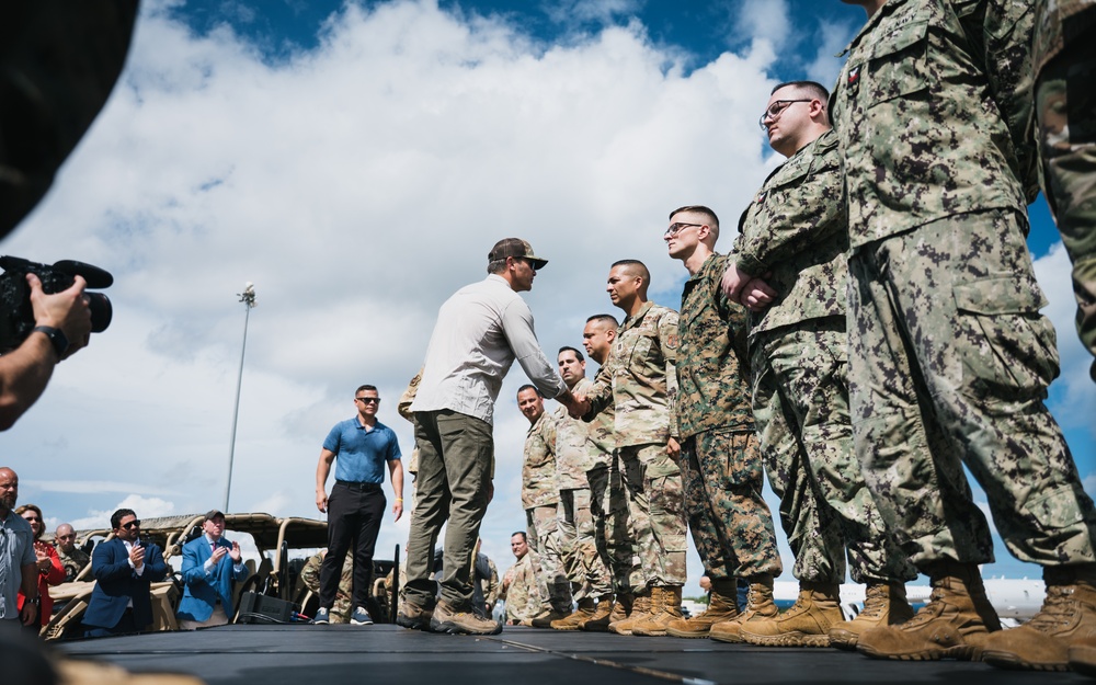 SECWAR Hegseth visits Muñiz ANGB