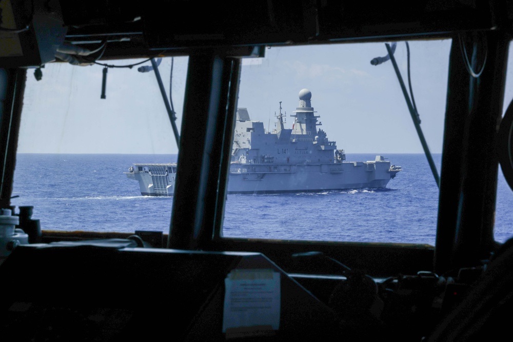 USS Truxtun Sails in formation with partner nations