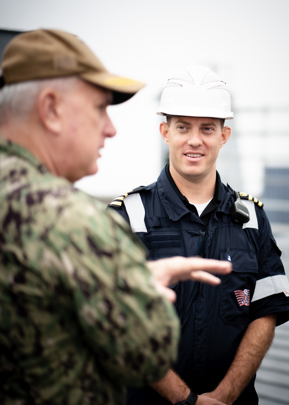Rear Adm. Philip E. Sobeck Visits USNS Charlton (T-AKR 314)